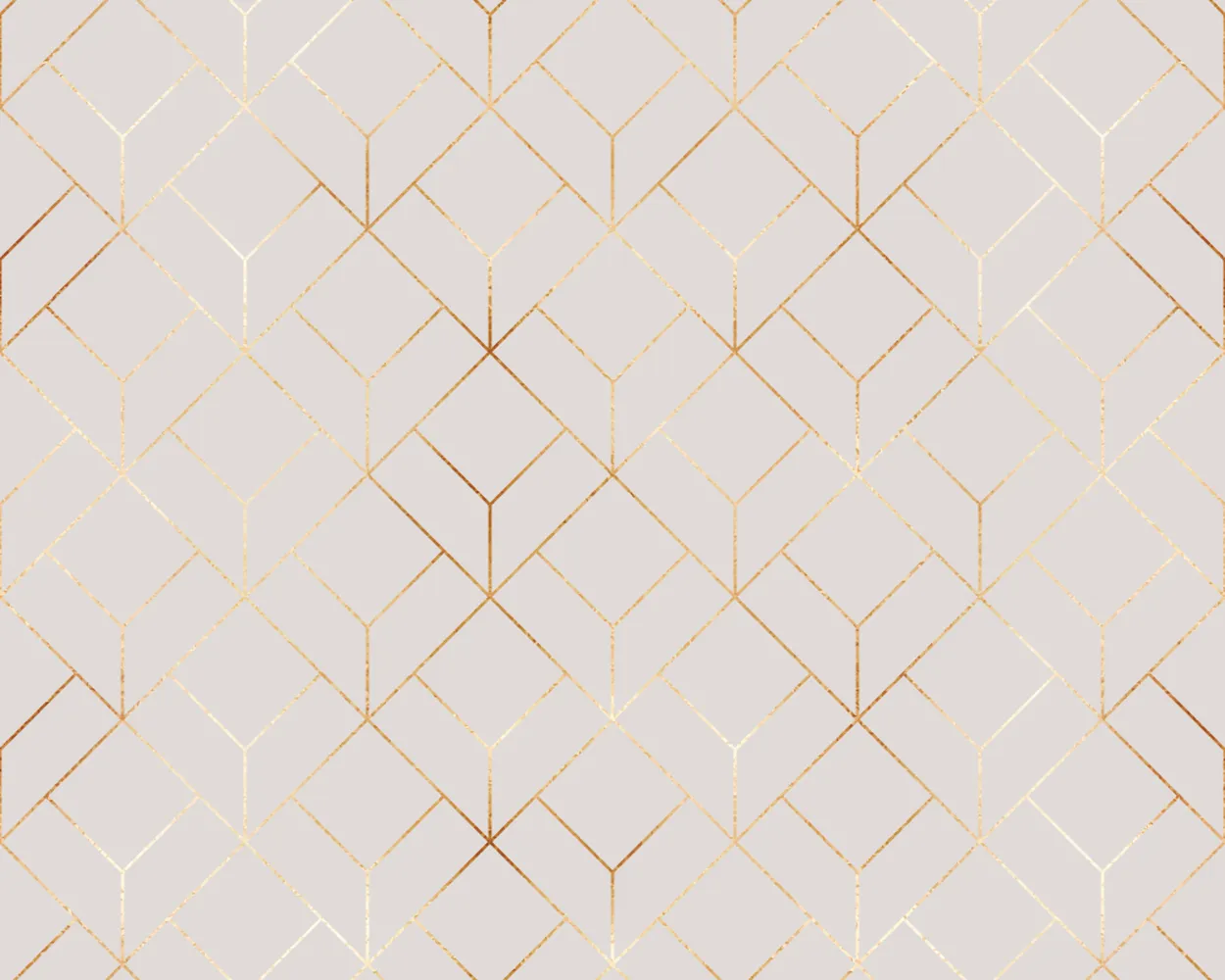 پوستر دیواری سه بعدی کلینیک زیبایی طرح خطوط هندسی طلایی